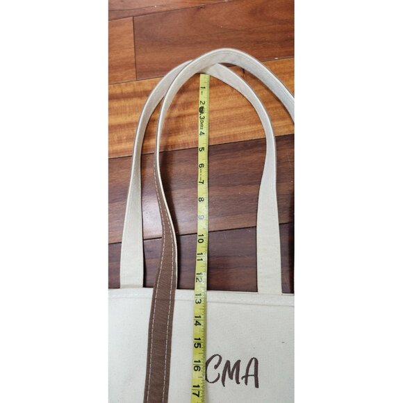 L.L.Bean Boat and Tote Canvas Bag Small White Brown Monogram CMA Made in USA - Picture 13 of 13